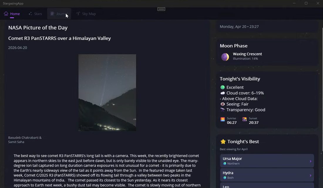 Stargazing App screenshot